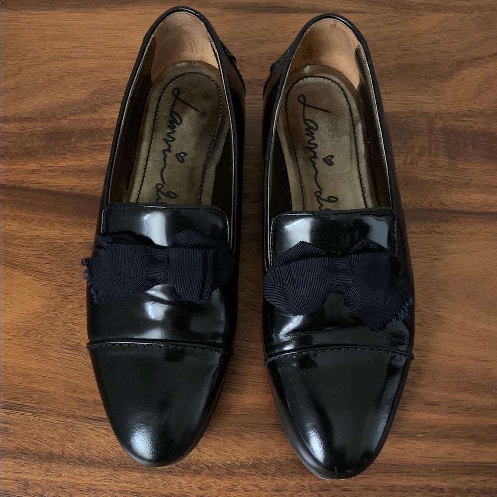 Authentic Lanvin Leather Bow Loafer 7.5